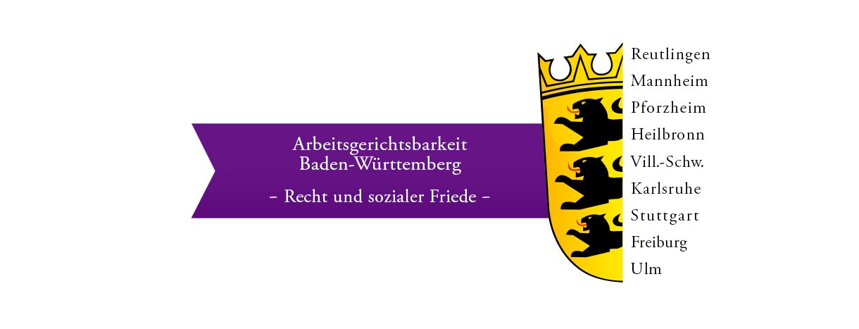 Das Logo der Arbeitsgerichtsbarkeit Baden-Württemberg ist verlinkt und leitet Sie zum Landesarbeitsgericht Baden-Württemberg weiter.